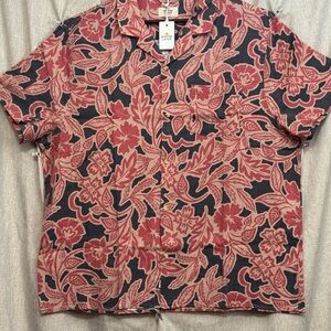 Floral Short Sleeve Button-Up Shirt #78